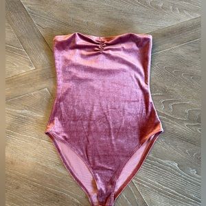 Pink Velvet Bodysuit
